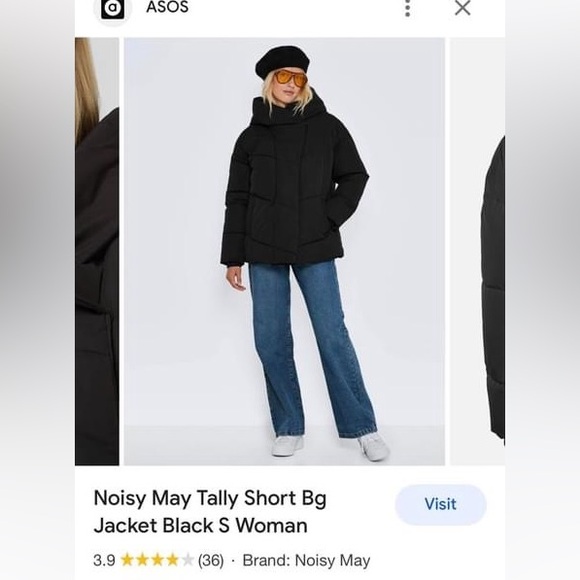 Black Tally Jacket by noisy may. Very warm and oversized. Size small - Picture 3 of 4